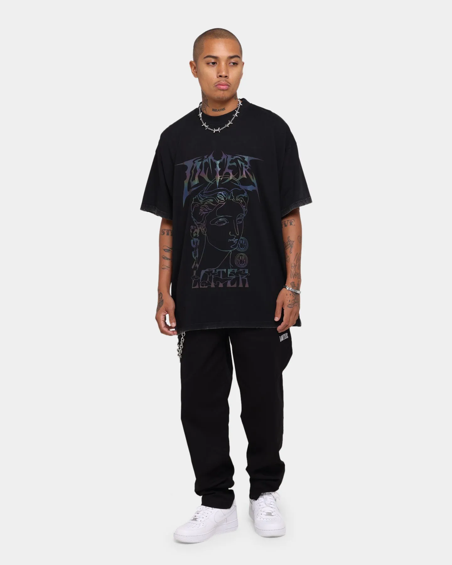 Loiter Butterfly Chain Trouser Black