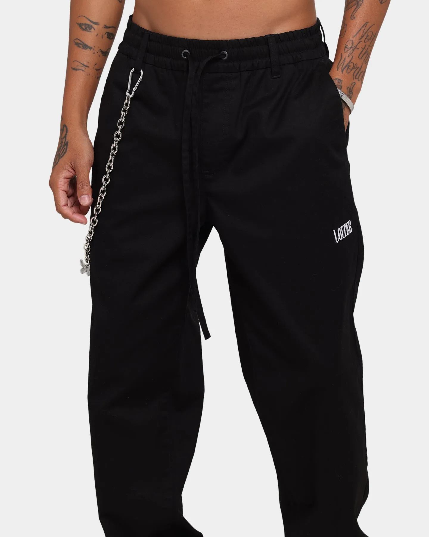 Loiter Butterfly Chain Trouser Black