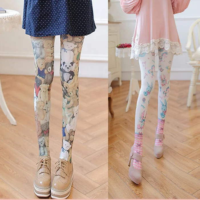Lolita Bunny Printed Pantyhose AD10220