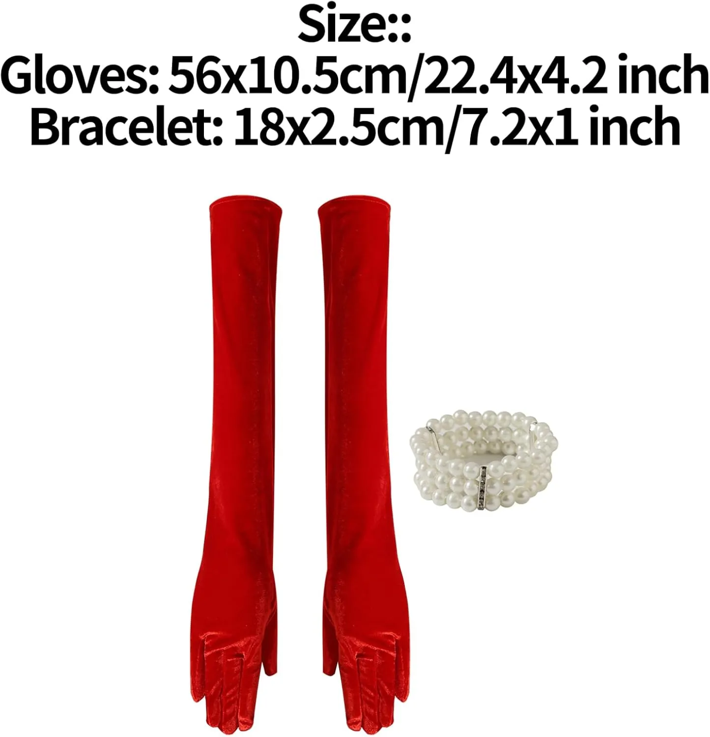 Long Opera Party 20s Gloves and Pearl Bracelet Set Elbow Length Bridal Evening Dress