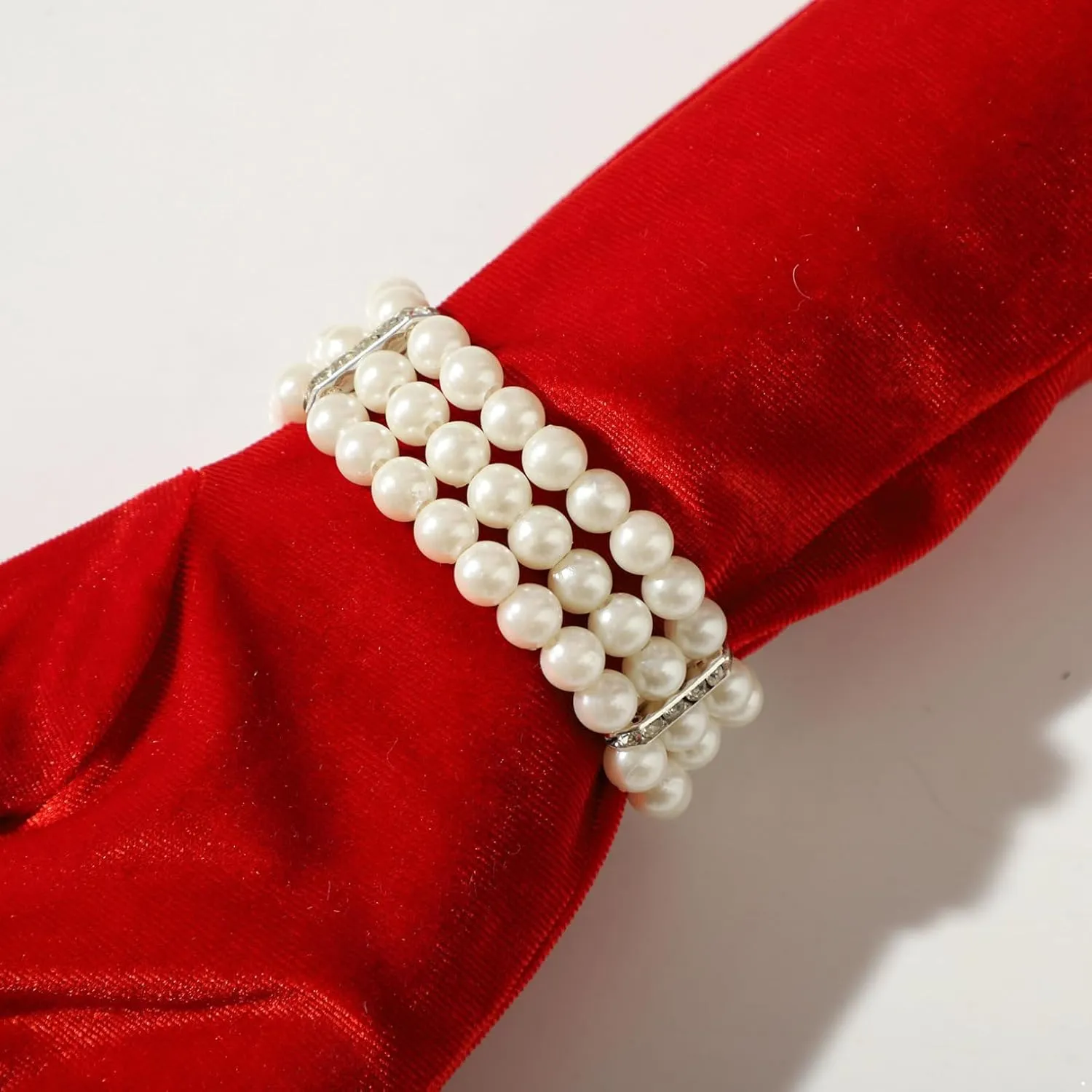Long Opera Party 20s Gloves and Pearl Bracelet Set Elbow Length Bridal Evening Dress
