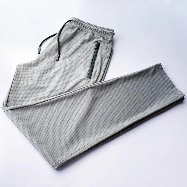 Loose Plus Size Summer Mesh Silk Thin Quick Dry Breathable Straight Sport Pants