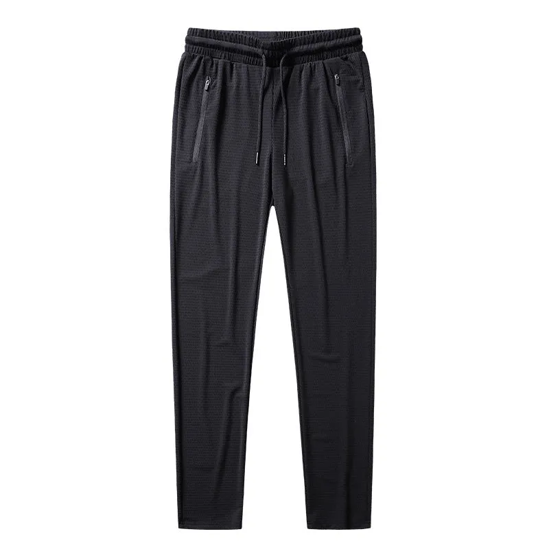 Loose Plus Size Summer Mesh Silk Thin Quick Dry Breathable Straight Sport Pants