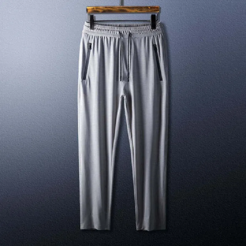 Loose Plus Size Summer Mesh Silk Thin Quick Dry Breathable Straight Sport Pants