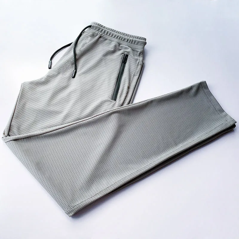 Loose Plus Size Summer Mesh Silk Thin Quick Dry Breathable Straight Sport Pants