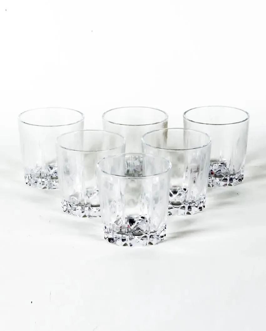 Lotus Cut Designed Whisky Glasses | Set Of 6 | 250 Ml