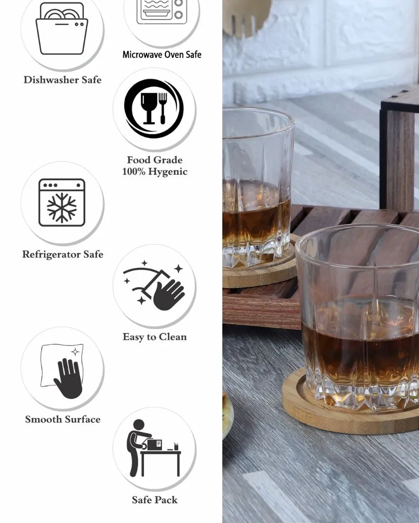 Lotus Cut Designed Whisky Glasses | Set Of 6 | 250 Ml