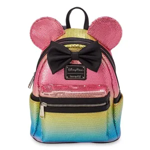 Loungefly x Disney Parks Minnie Mouse Rainbow Sequined Mini Backpack