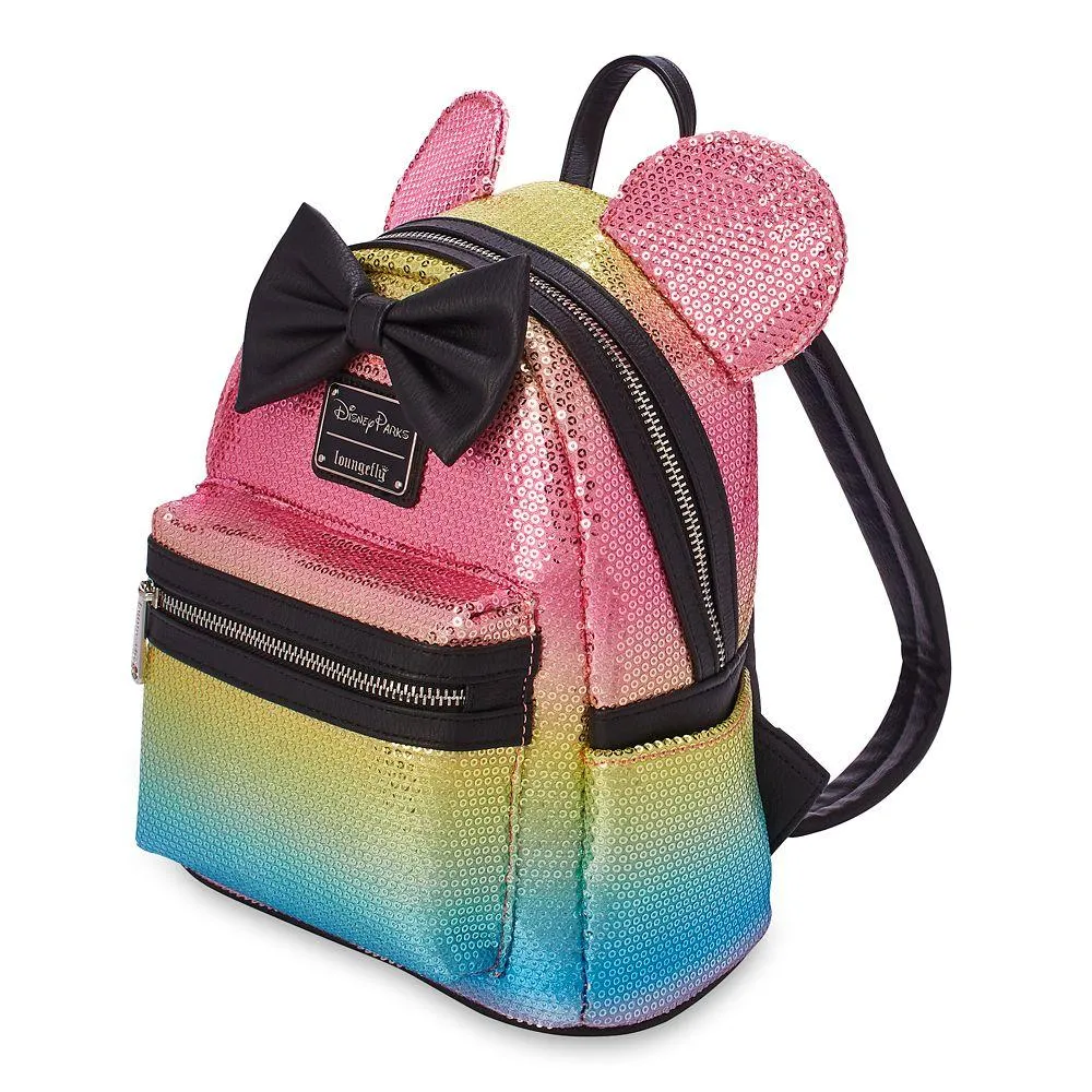 Loungefly x Disney Parks Minnie Mouse Rainbow Sequined Mini Backpack