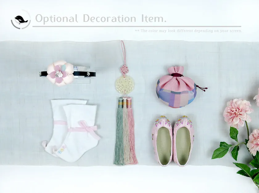 Lovely Butterfly World Baby Girl Hanbok in Ivory & Light Pink