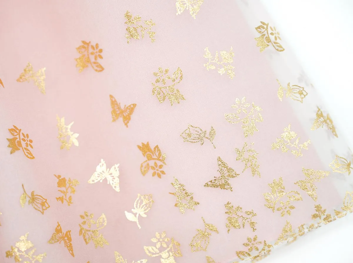 Lovely Butterfly World Baby Girl Hanbok in Ivory & Light Pink