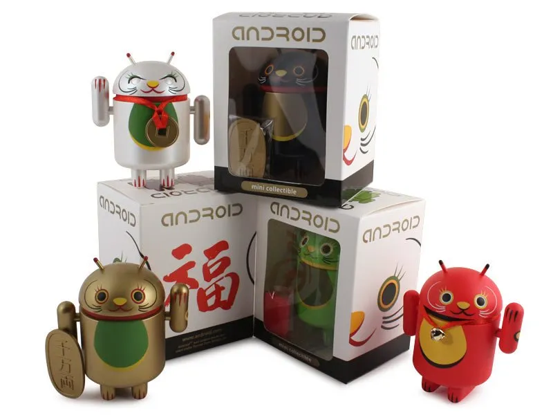 Lucky Cat Android AP Set Signed Art Toy by Shane Jessup