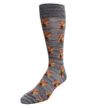 Lucky Cat Maneki-Neko Men's Bamboo Blend Crew Socks