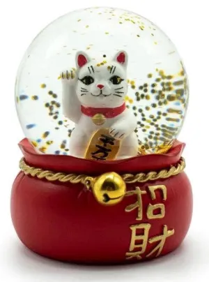 Lucky Cat Snow Globe