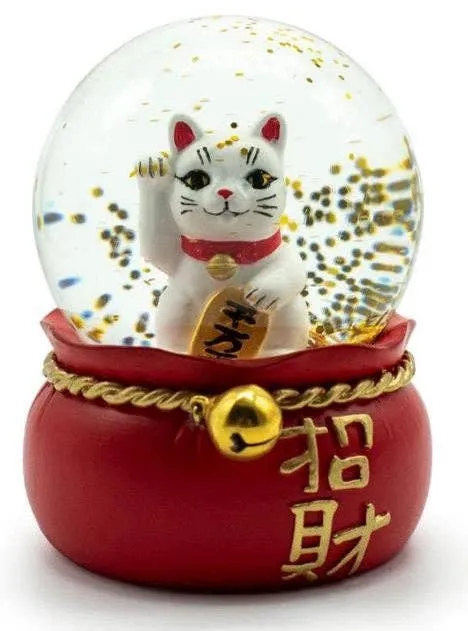 Lucky Cat Snow Globe