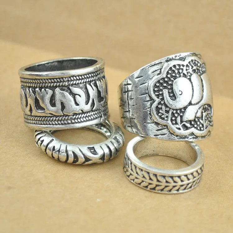 Lucky Elephant Ring Set