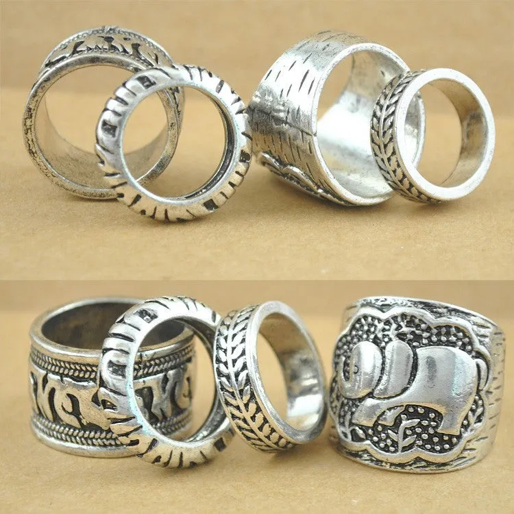 Lucky Elephant Ring Set