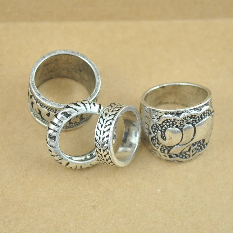 Lucky Elephant Ring Set