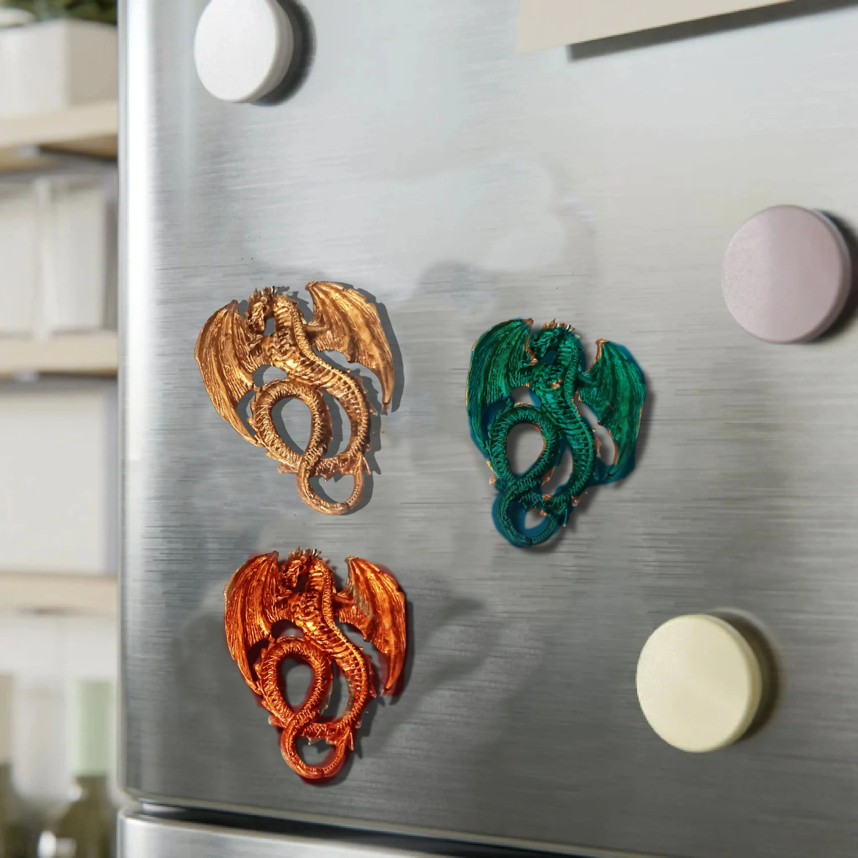 Lucky Flying Dragon KeyChain/Magnet/Christmas Ornament,Gift for Birthday/Xmas/New Year/Valentine/Thanksgiving/Window/Housewarming/GOT lover