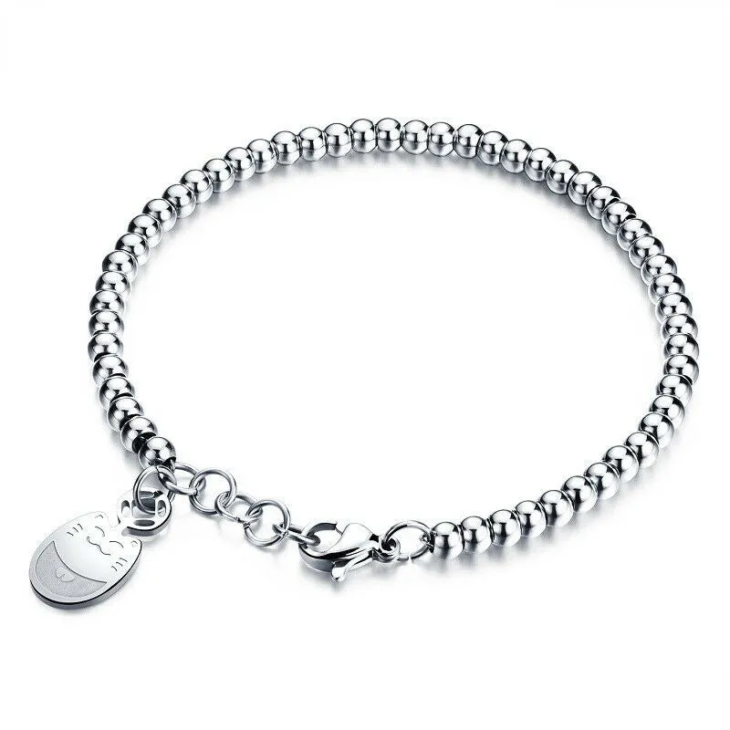 Lucky Maneki Neko Cat Silver Plated Bracelet