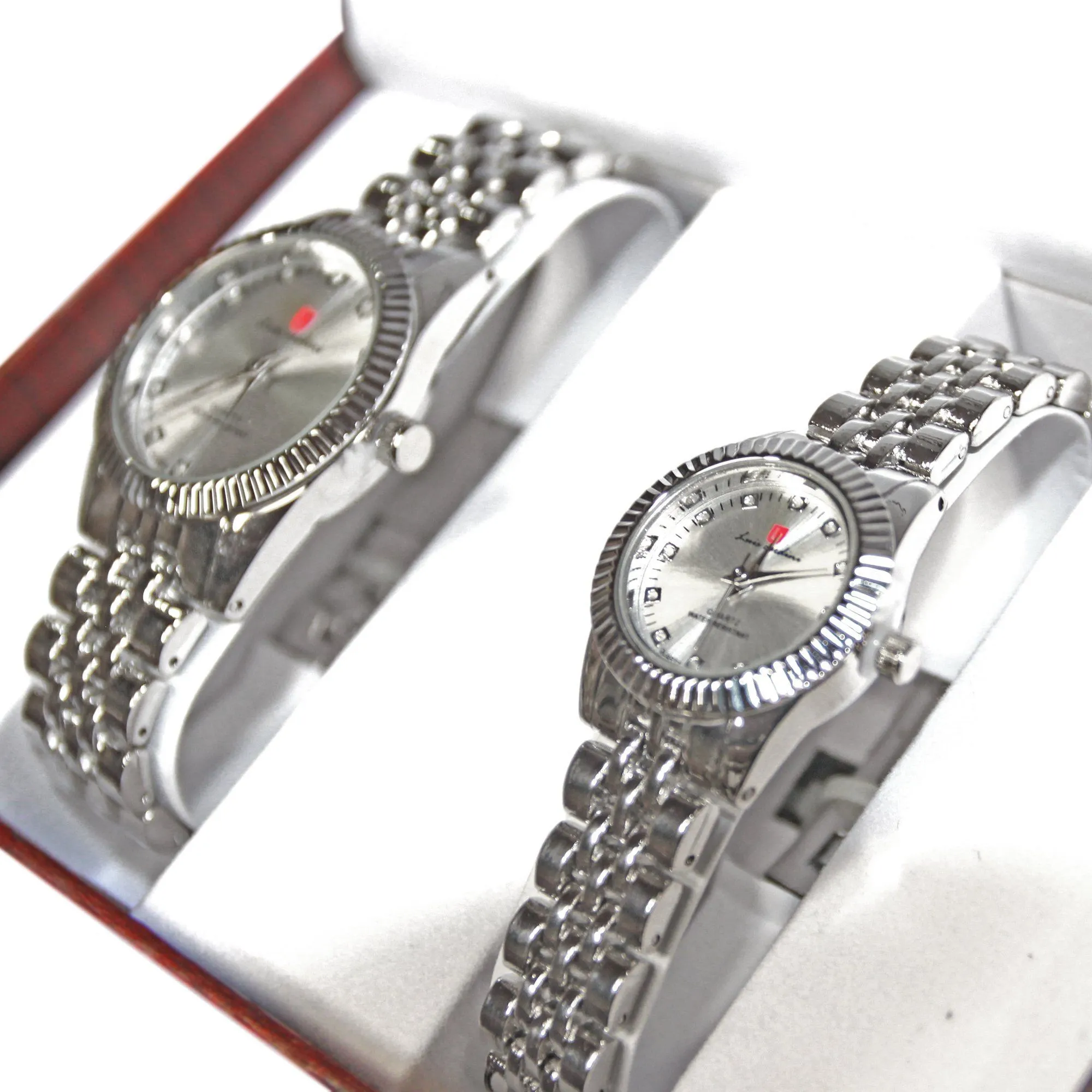 Luis Cardini Stainless Steel His & Her Couple Watch