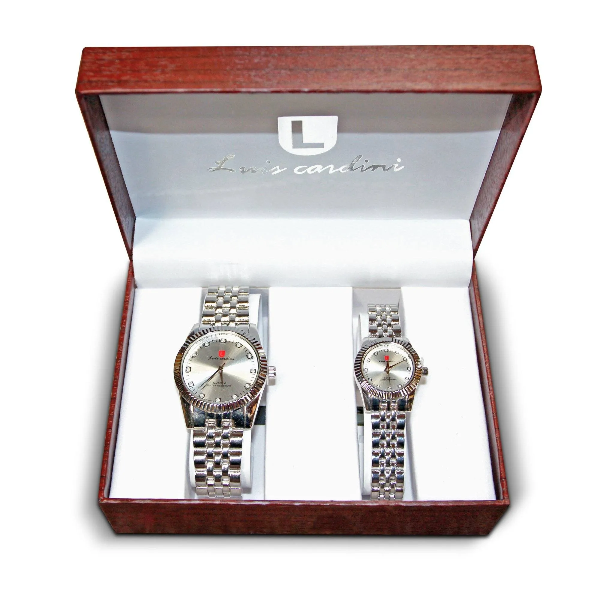 Luis Cardini Stainless Steel His & Her Couple Watch
