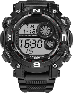Luminous Military Watches Men's Digital Sports Watches Shockproof Large Dial Men's Watches Outdoor Waterproof Alarm Clock Watches C