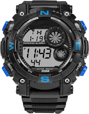 Luminous Military Watches Men's Digital Sports Watches Shockproof Large Dial Men's Watches Outdoor Waterproof Alarm Clock Watches D