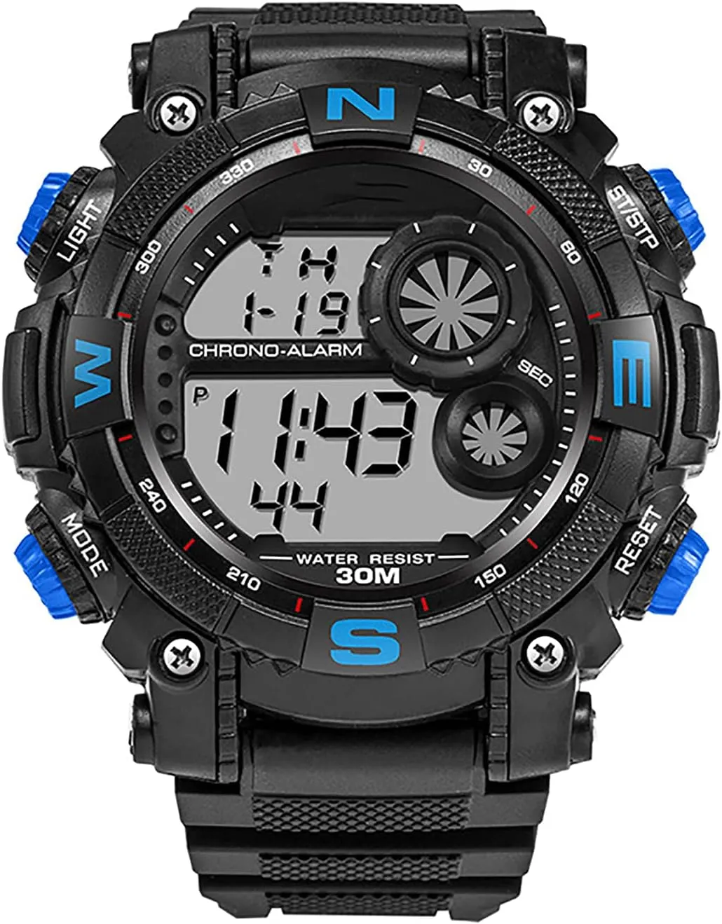Luminous Military Watches Men's Digital Sports Watches Shockproof Large Dial Men's Watches Outdoor Waterproof Alarm Clock Watches D