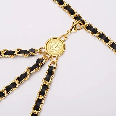 Luxe Leather Braided Multi Chain Belts