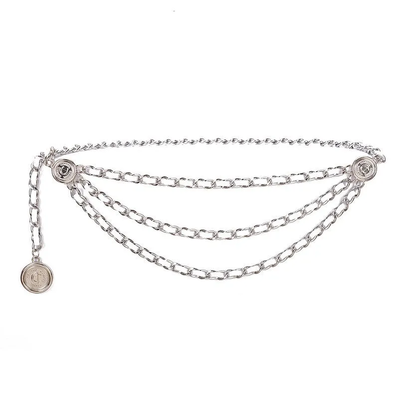 Luxe Leather Braided Multi Chain Belts