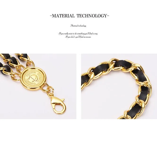 Luxe Leather Braided Multi Chain Belts