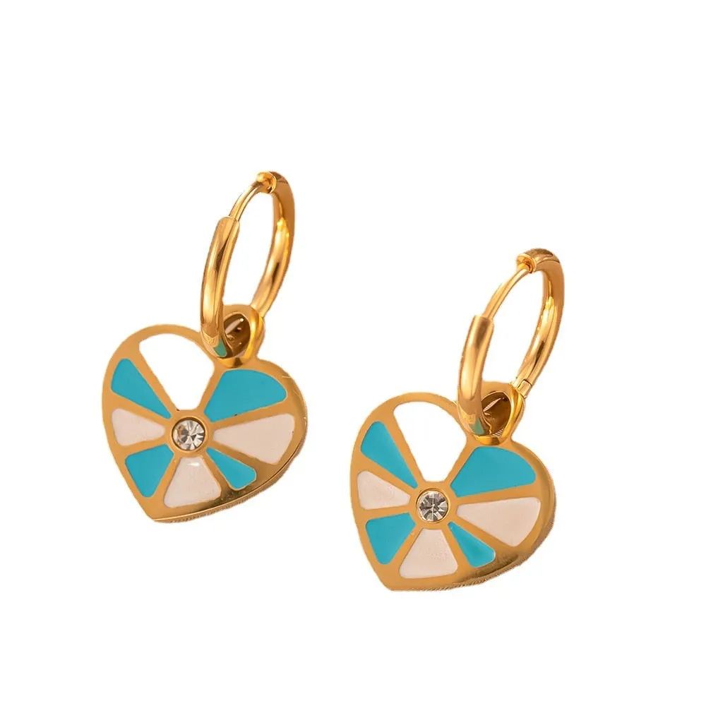 Luxury Jewelry Set Gold Color Heart Pendant Necklaces Earrings Bracelet For Women