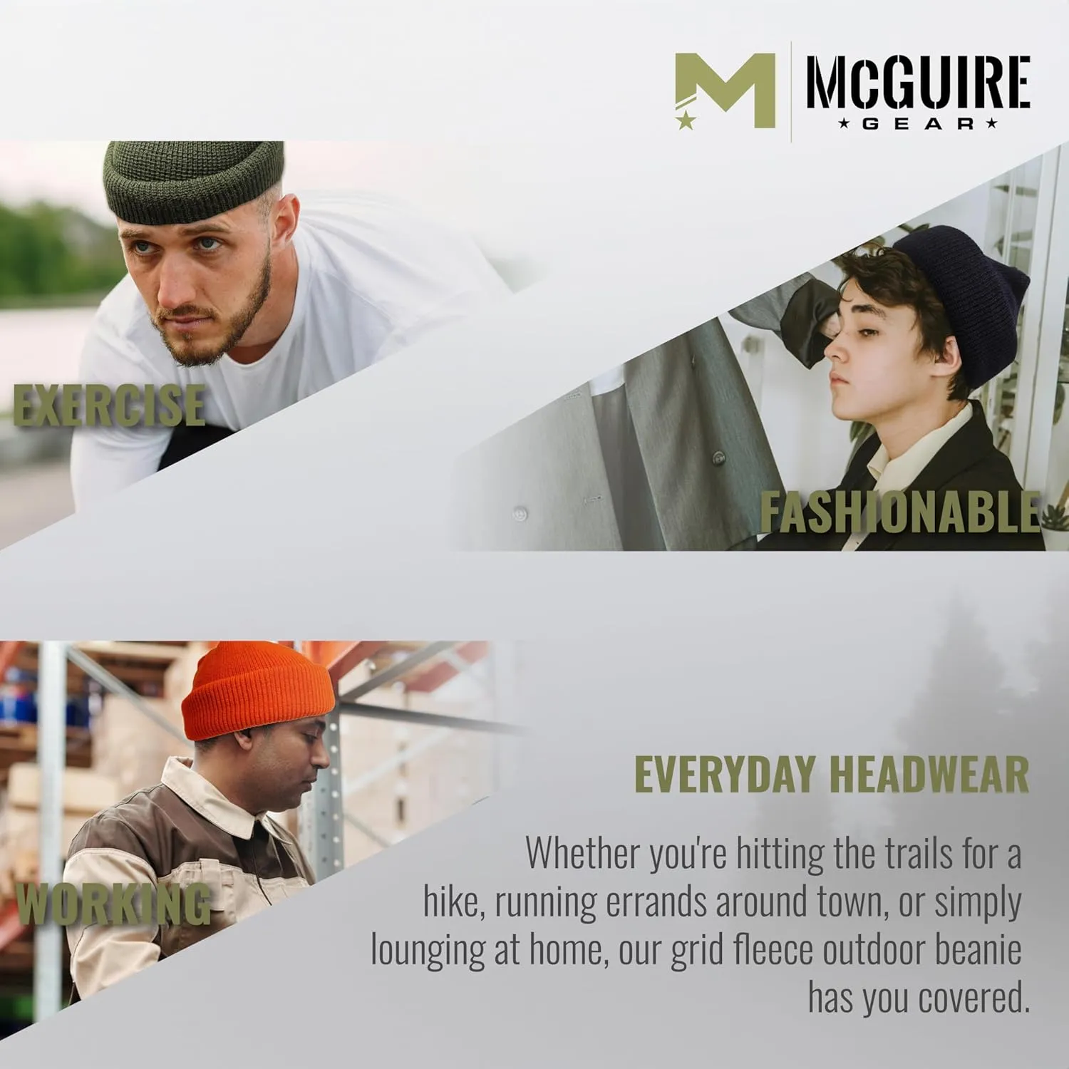 M MCGUIRE GEAR Warm Wool Military GI Watch Cap, 100% Wool US Made Tactical Beanie, Winter Hat for Men and Women - One Size