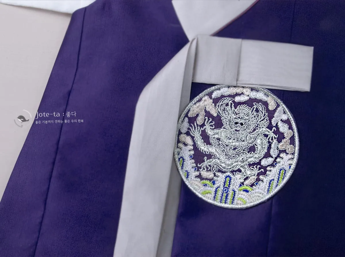 Made of Silky Fabric Dragon in Deep Purple