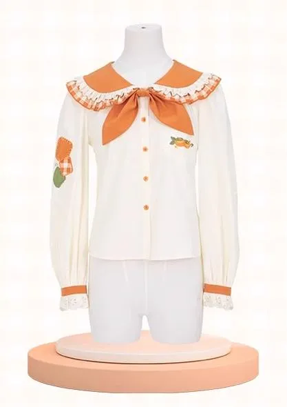 Mademoiselle Pearl~Persimmon~Autumn Persimmon Print Lolita OP JSK SK Dress
