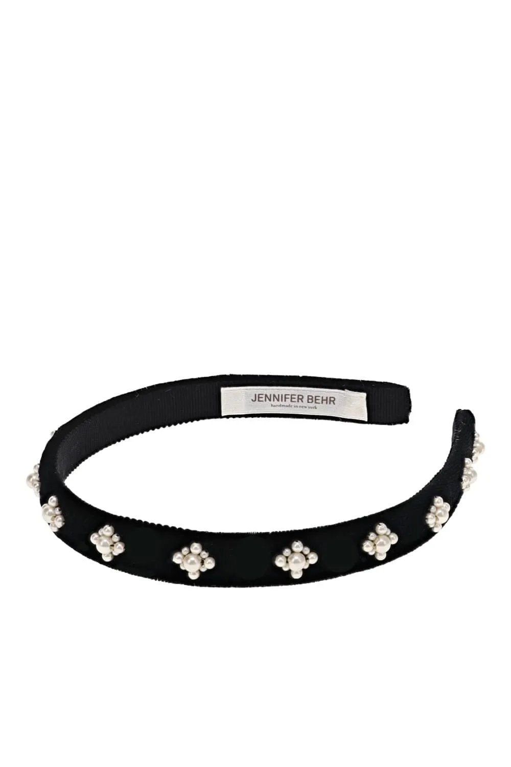 Maggie Black Pearl Velvet Headband