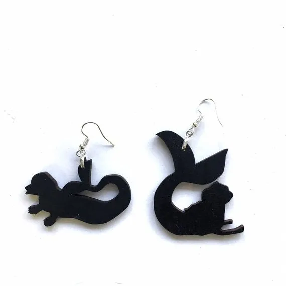 Make a Statement with Mismatched Mermaid Dog Earrings: Sustainable & Handmade