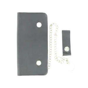M&F Western Men's Trucker Leather Wallet Black Key Chain 0602201