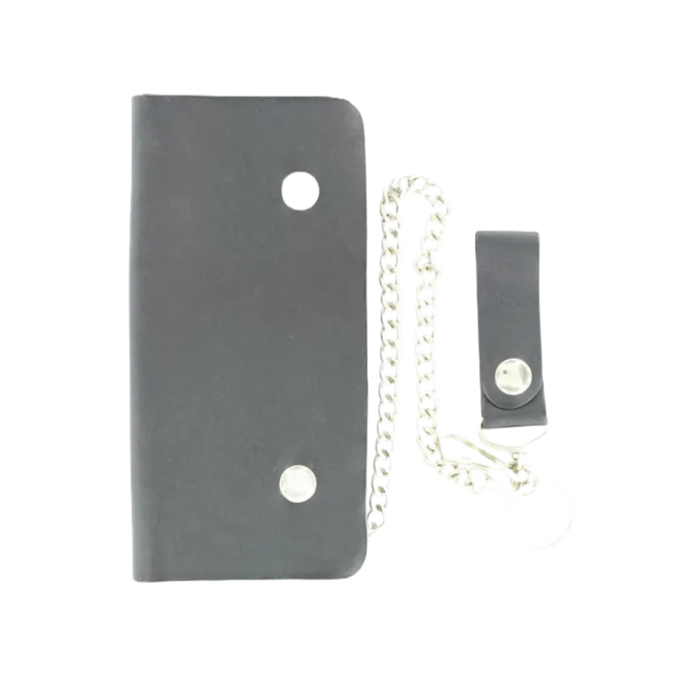 M&F Western Men's Trucker Leather Wallet Black Key Chain 0602201