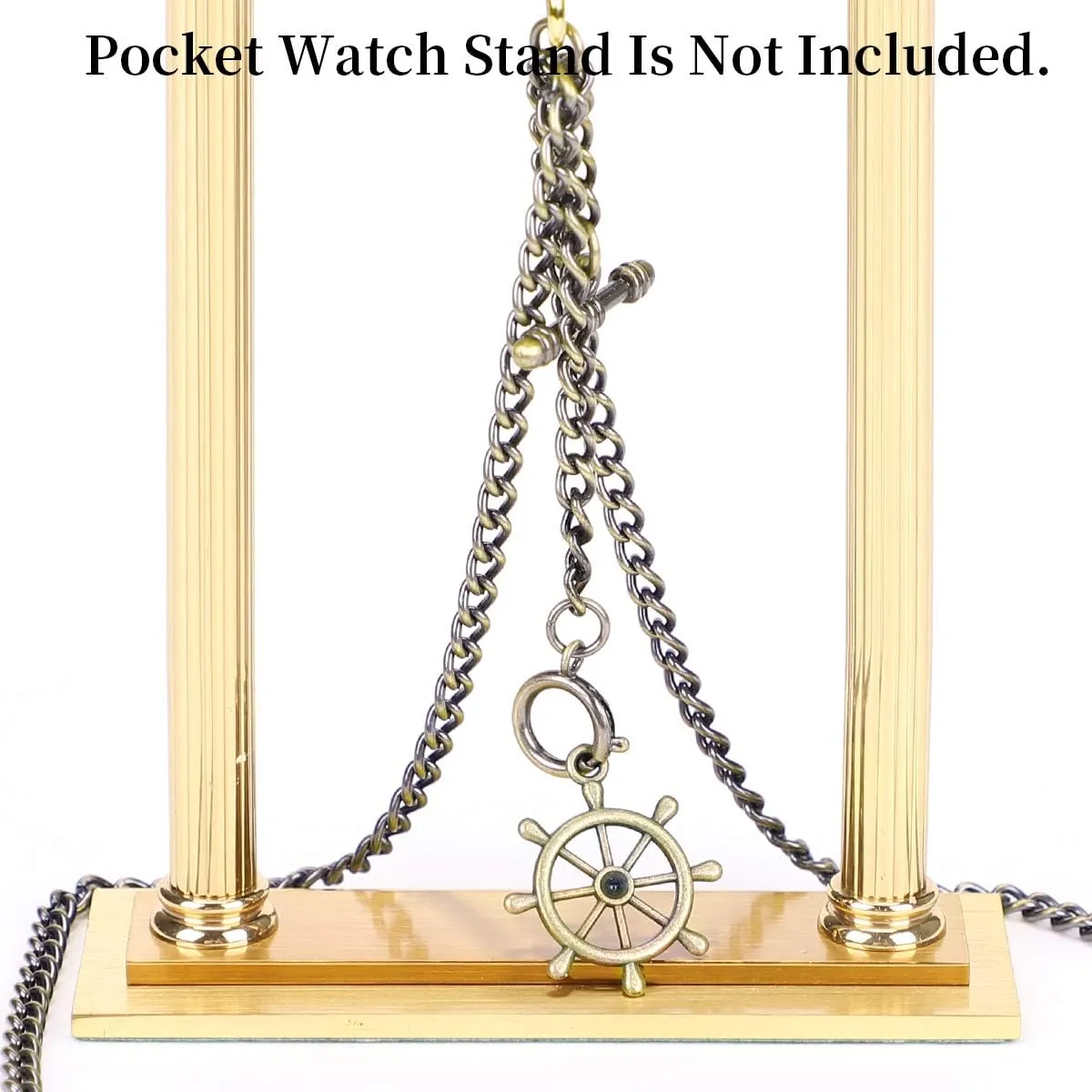 ManChDa Pocket Watch Chain Double Albert Chain T-Bar Watch Chain