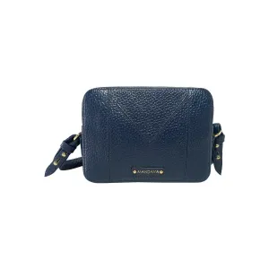 MANDAVA Women's PU Leather Crossbody Bag | Ladies Mini Shoulder Bag with Adjustable & Detachable Strap (Midnight Blue)