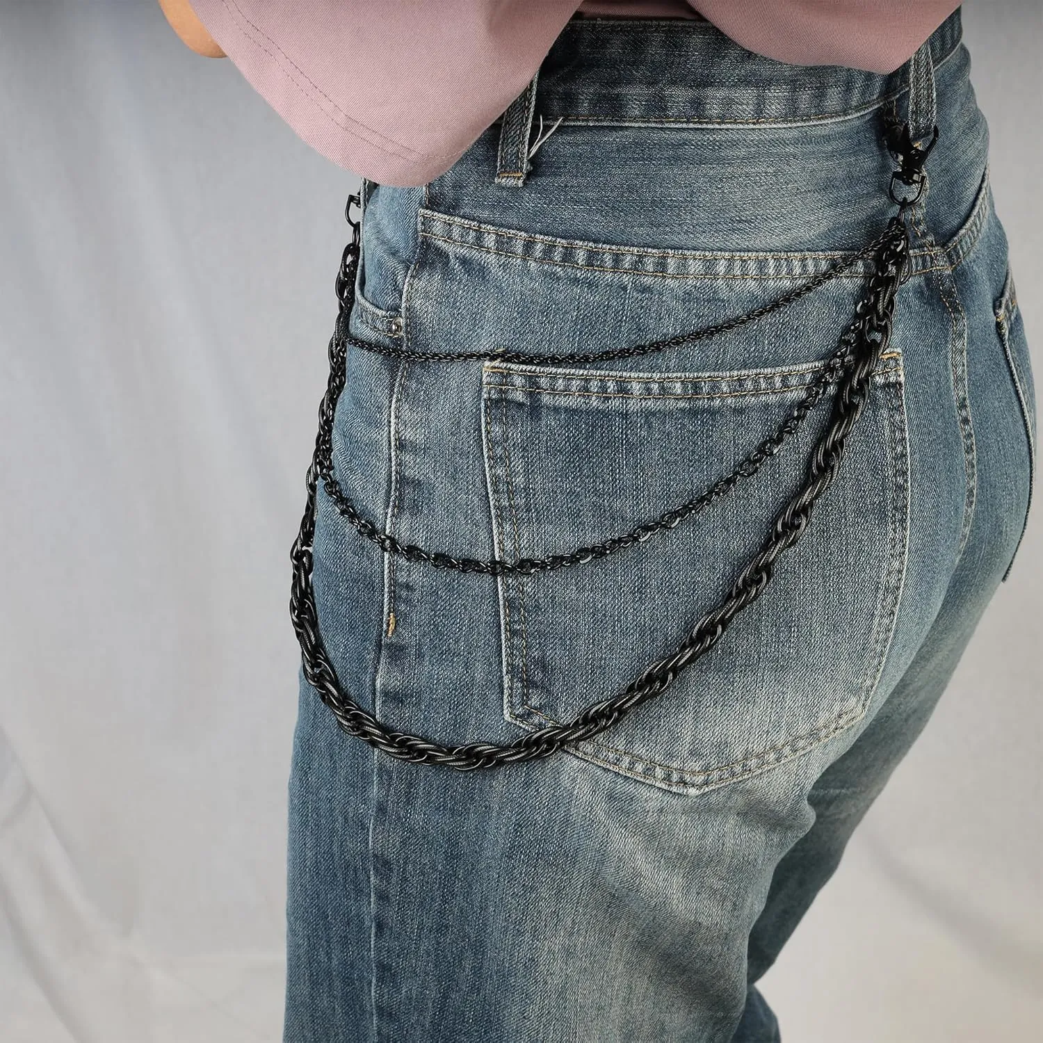 Manfnee Pants Chain for Men Women Hip Hop Jean Chains Punk Belt Chain Biker Chain Key Chain Pocket Chains