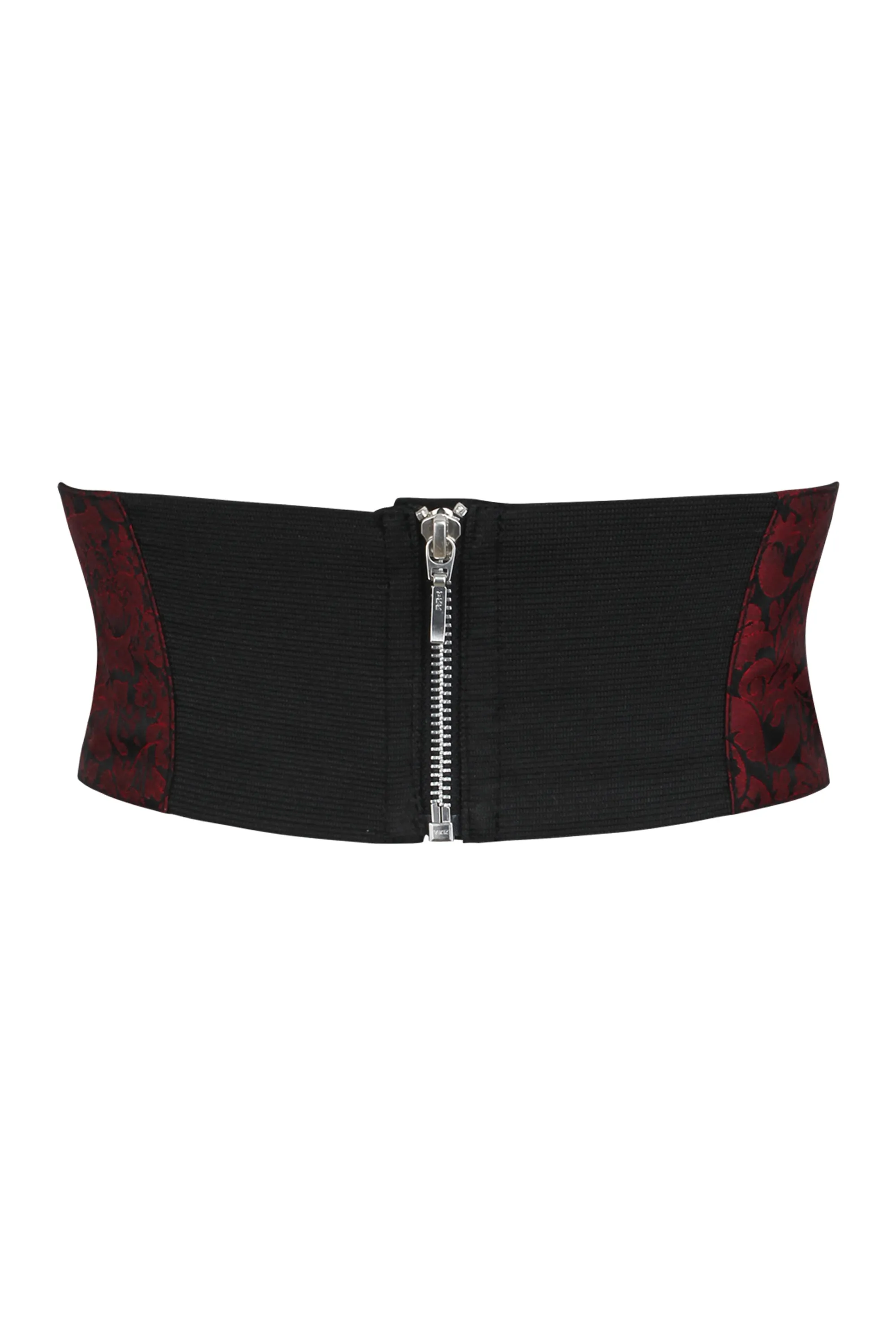 Maroon Brocade and PVC Corset Inspired Belt