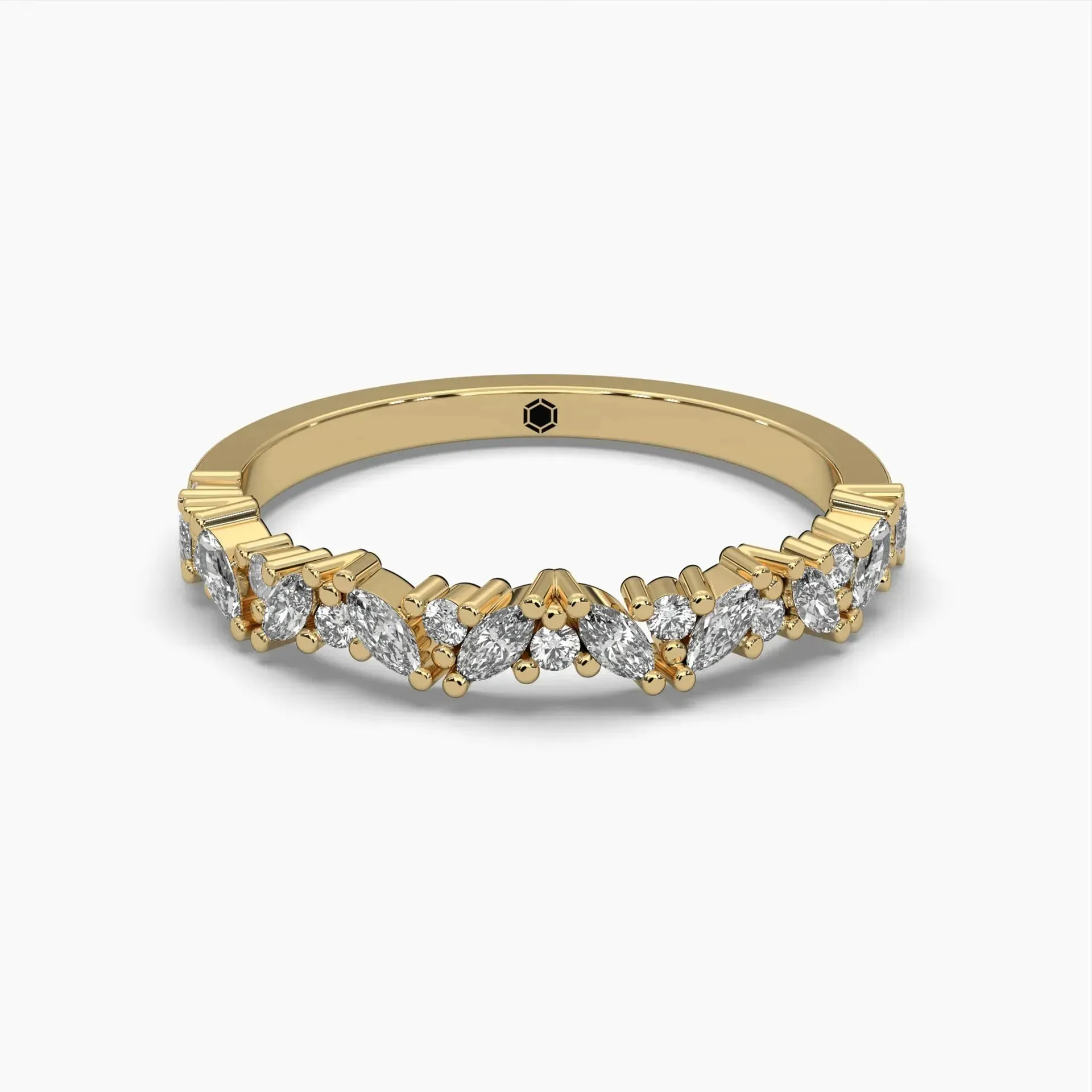 Marquise and Round Wedding Band