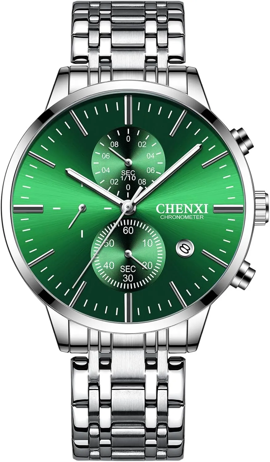 MASTOP Men's Watches Analog Minimalist Black Dial Watches for Men Business Chronograph Quartz Waterproof Fashion Military Casual Wrist Watches Stainless Steel Strap Date