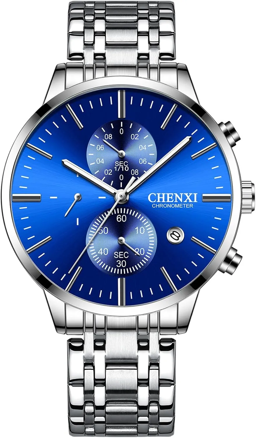 MASTOP Men's Watches Analog Minimalist Black Dial Watches for Men Business Chronograph Quartz Waterproof Fashion Military Casual Wrist Watches Stainless Steel Strap Date