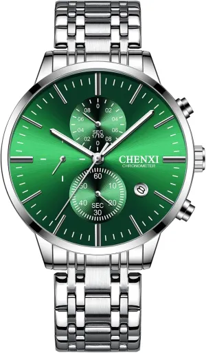 MASTOP Men's Watches Analog Minimalist Black Dial Watches for Men Business Chronograph Quartz Waterproof Fashion Military Casual Wrist Watches Stainless Steel Strap Date
