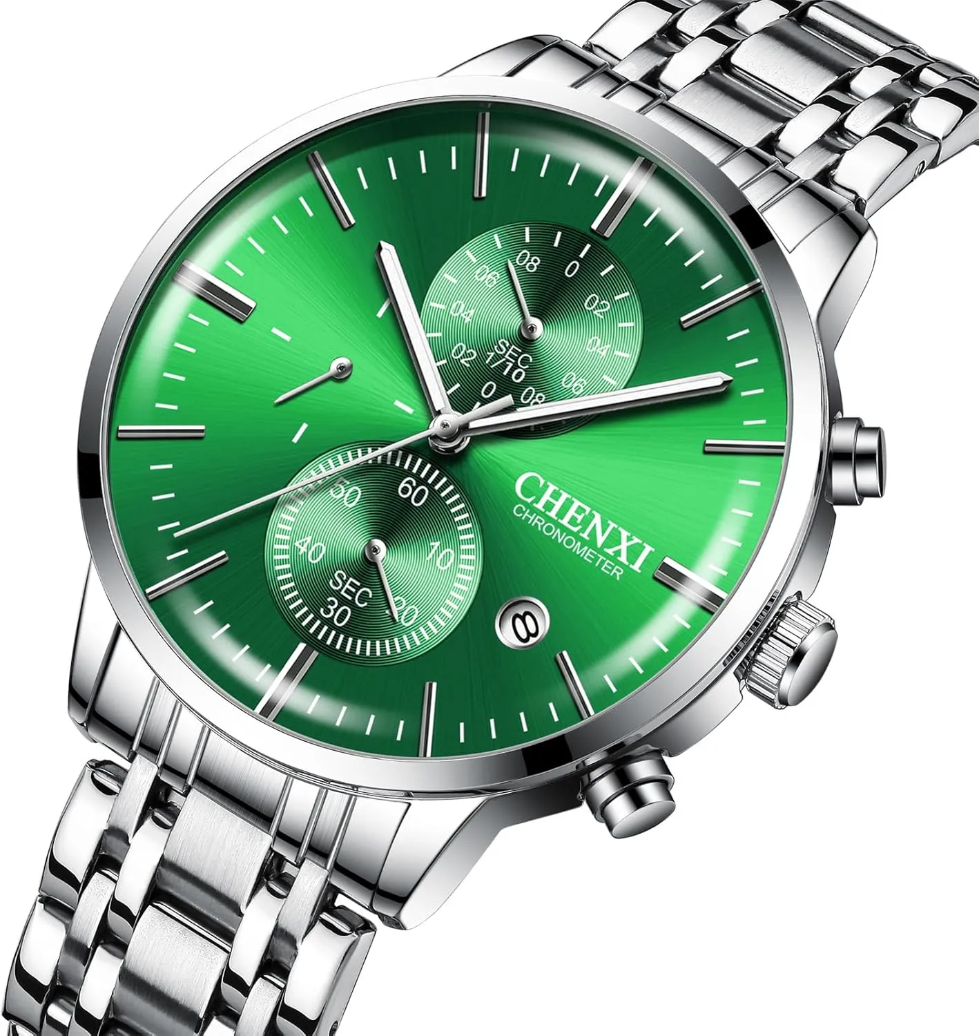 MASTOP Men's Watches Analog Minimalist Black Dial Watches for Men Business Chronograph Quartz Waterproof Fashion Military Casual Wrist Watches Stainless Steel Strap Date