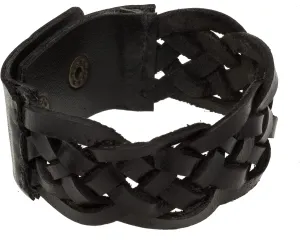 Maverick Hand-woven Black Vintage Leather Wrist Cuff Wrap Bracelet for Men (SJ_3082)